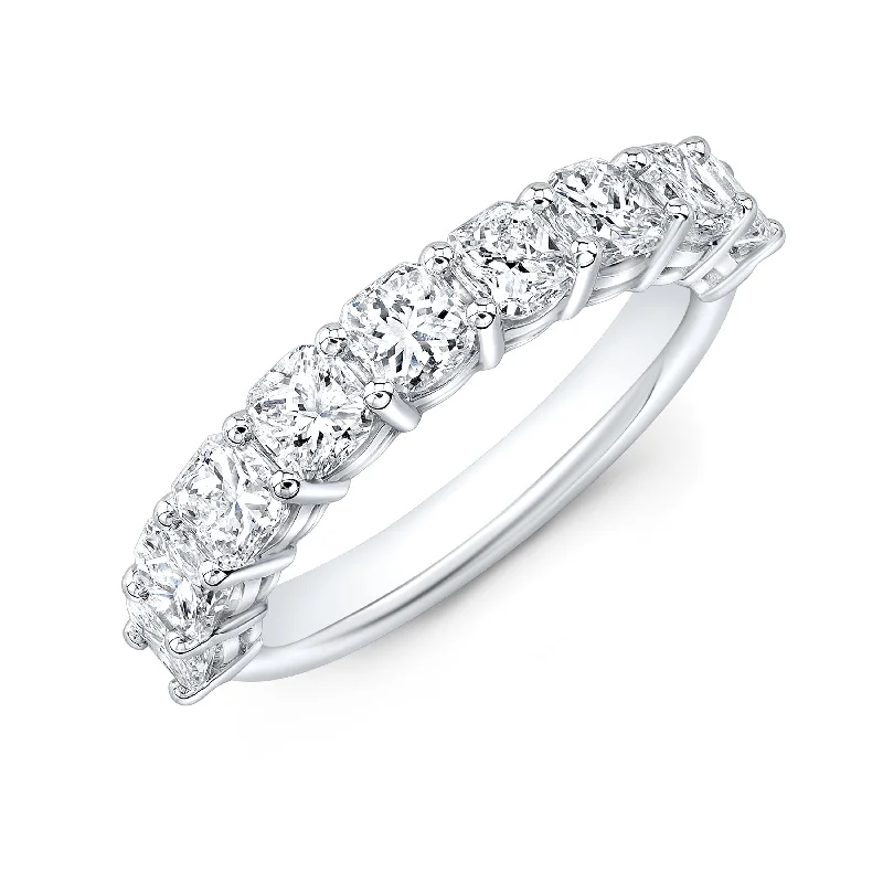 women exclusive engagement rings -2.25 Ct. Half Eternity Cushion Cut Diamond Ring