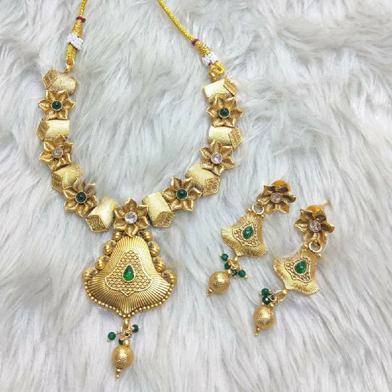 women gold necklaces -Manisha Jewellery Gold Plated Necklace Set