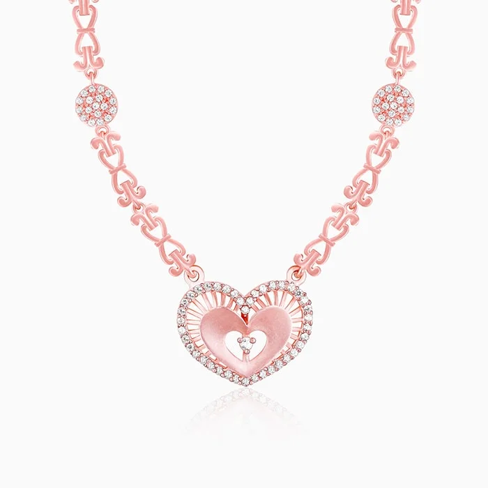 women trendy necklaces -Anushka Sharma Rose Gold Love Affair Necklace