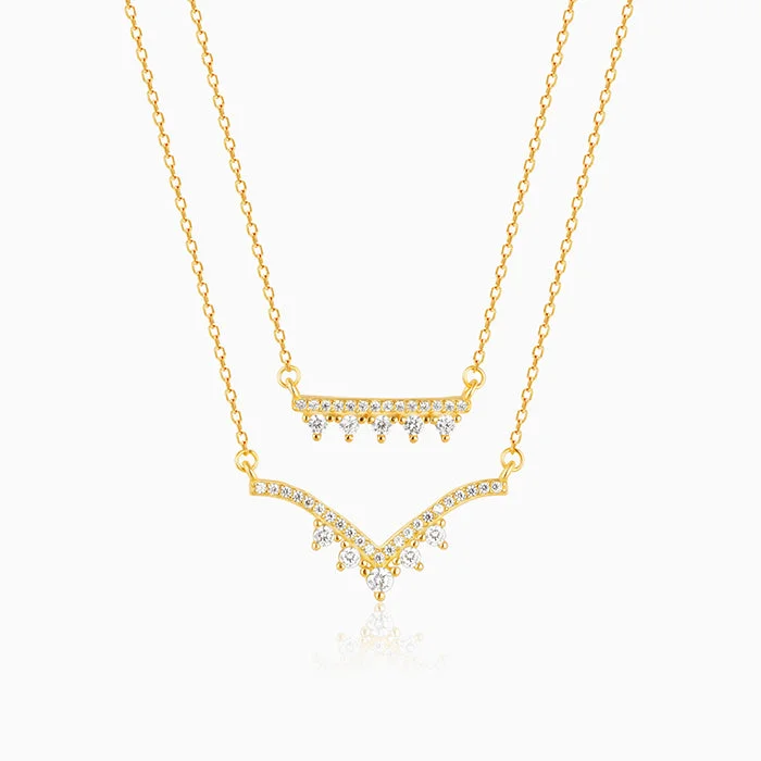 women luxury designer necklaces -Golden Glow Layered Necklace