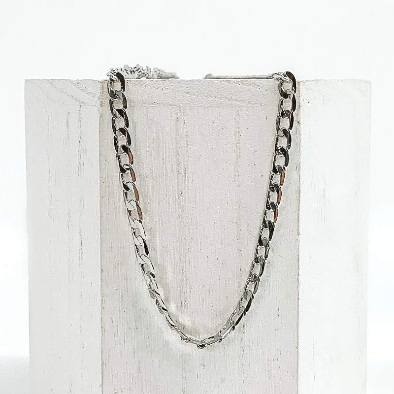 women ruby necklaces -Weekend Livin' Chained Necklace in Silver