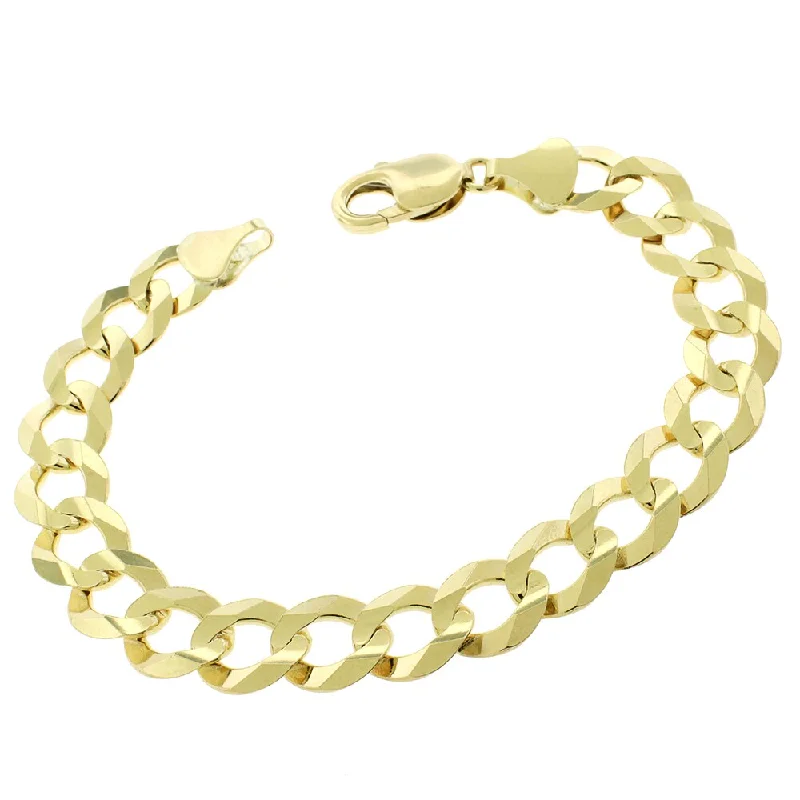 women pearl bracelets -14K Yellow Gold 11.5MM Solid Cuban Curb Link Bracelet Chain 8.75", Gold Bracelet for Men & Women, 100% Real 14K Gold