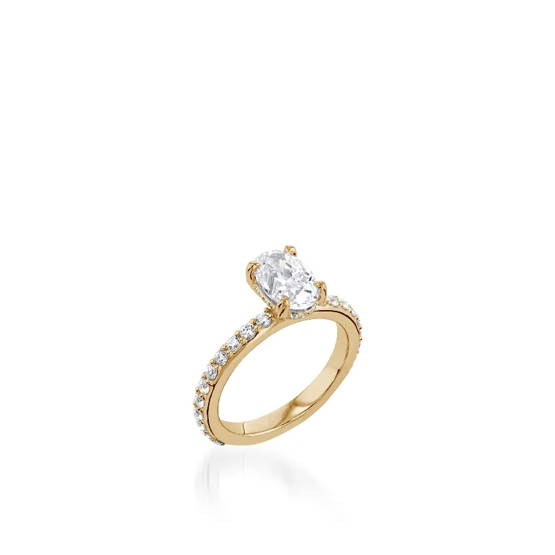 women oval-cut engagement rings -Duchess Oval Yellow Gold Engagement Ring