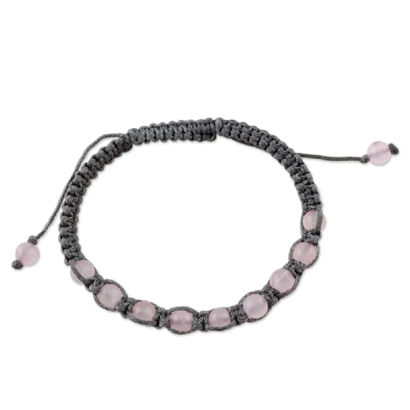 women luxury bracelets -NOVICA Handmade Rose Quartz 'Love and Prayer' Bracelet (India)