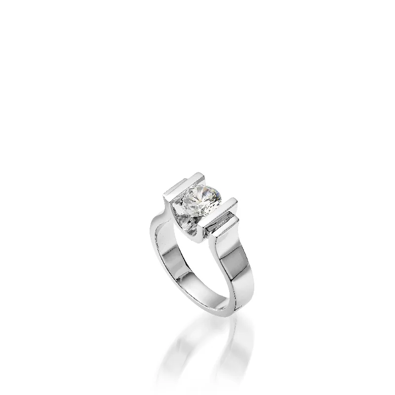 women chic engagement rings -Unity White Gold Engagement Ring