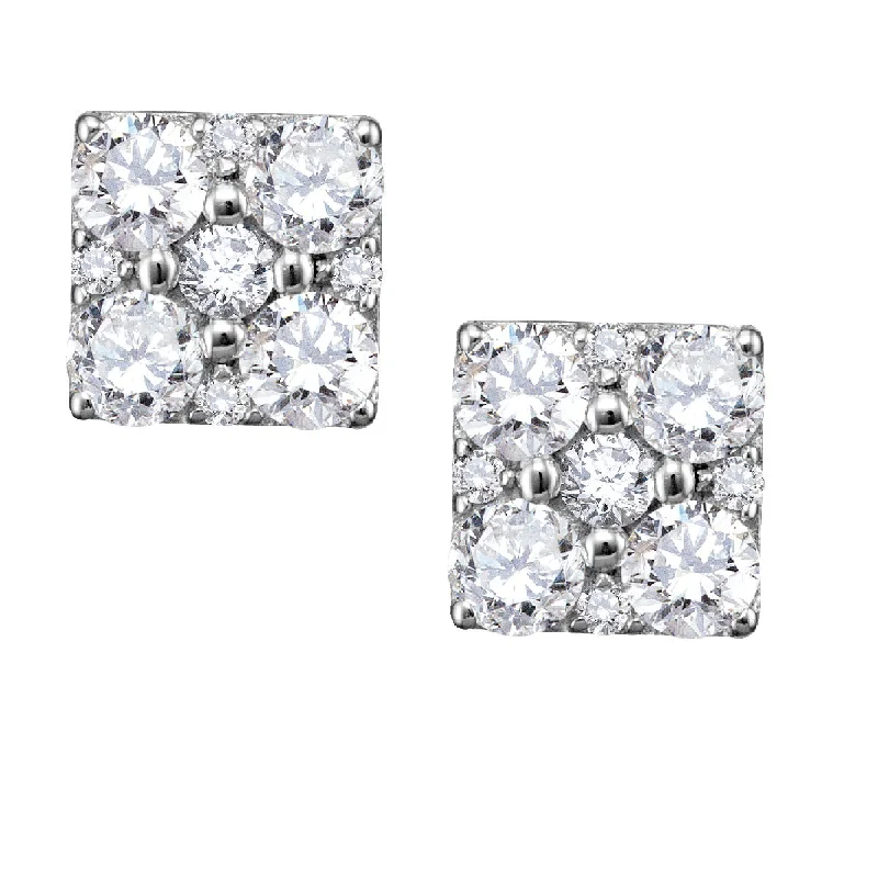 women gemstone stud earrings -Luxe Layers Sterling Silver Cubic Zirconia Stud Earrings