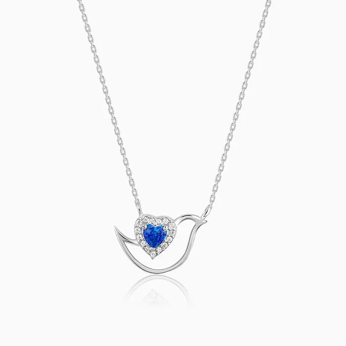 women artistic necklaces -Silver Azure Reverie Necklace