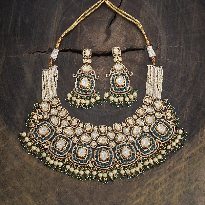 women boho necklaces -Kundan Necklace 179683