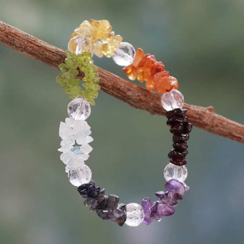 women bangles -Handmade Multi-gemstone 'Peaceful Friendship' Bracelet (India)