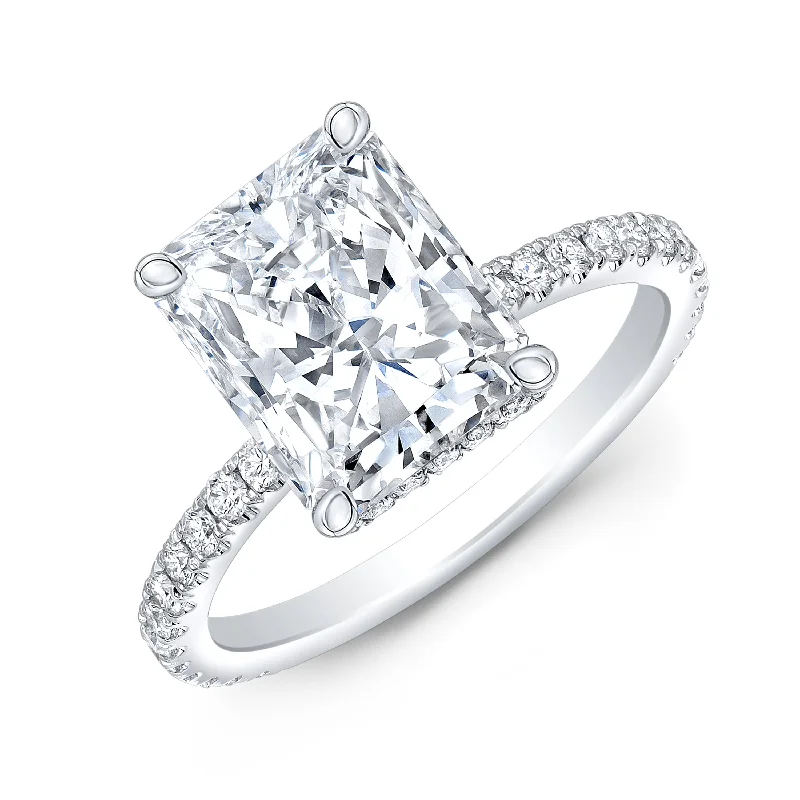 women luxurious engagement rings -3.10 Ct. Radiant Cut Hidden Halo Diamond Ring G Color VS1 GIA Certified