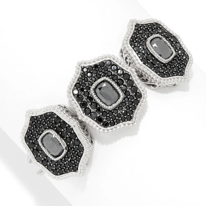 women bangles -Dallas Prince Designs Sterling Silver Hematite & Black Spinel Slide Bracelet