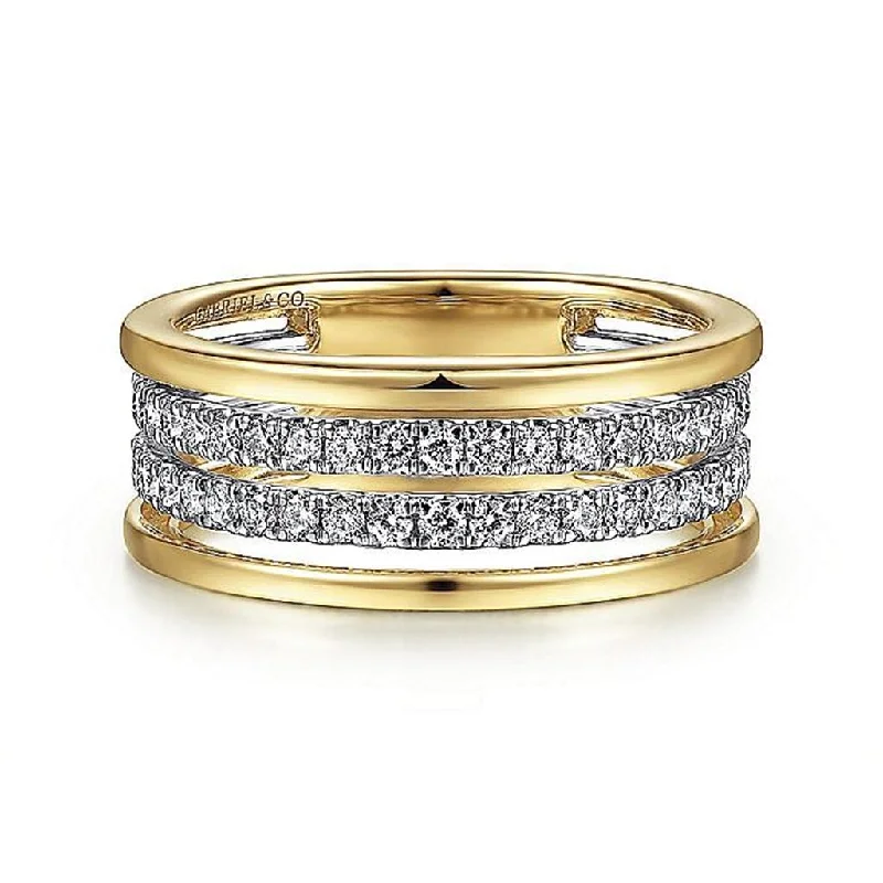 women timeless engagement rings -Gabriel 14K Diamond Multi-Row Ring