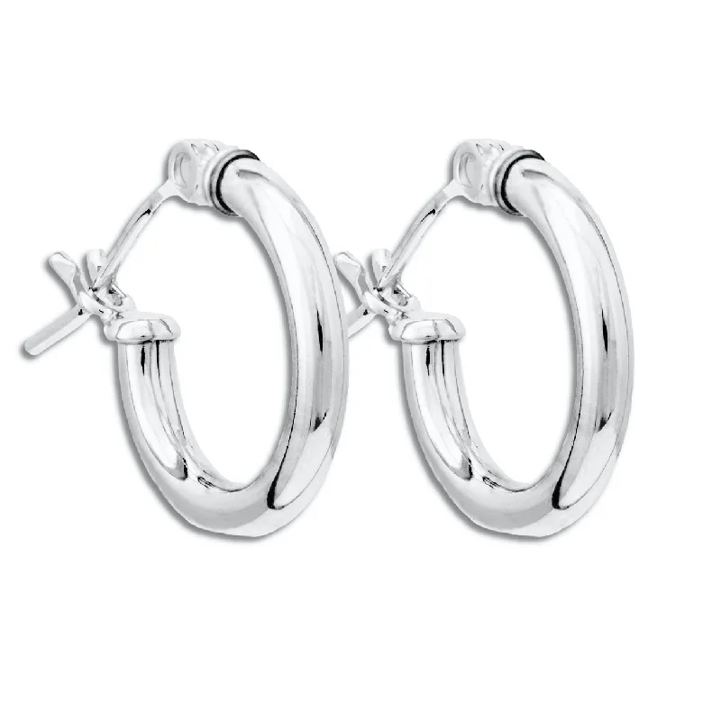 women heart-shaped earrings -Kiddie Kraft Sterling Silver Childrens Hoop Earrings