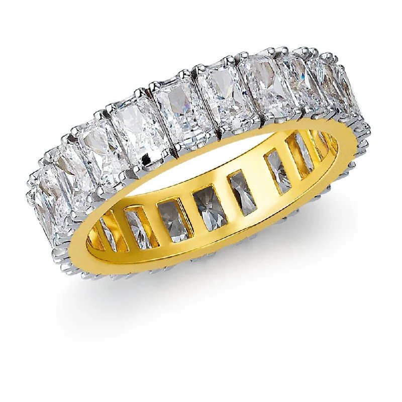 women vintage engagement rings -Radiant Cut Eternity Ring