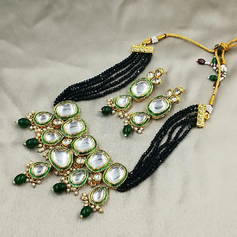 women chunky necklaces -Manisha Jewellery Kundan Stone Choker Necklace Set