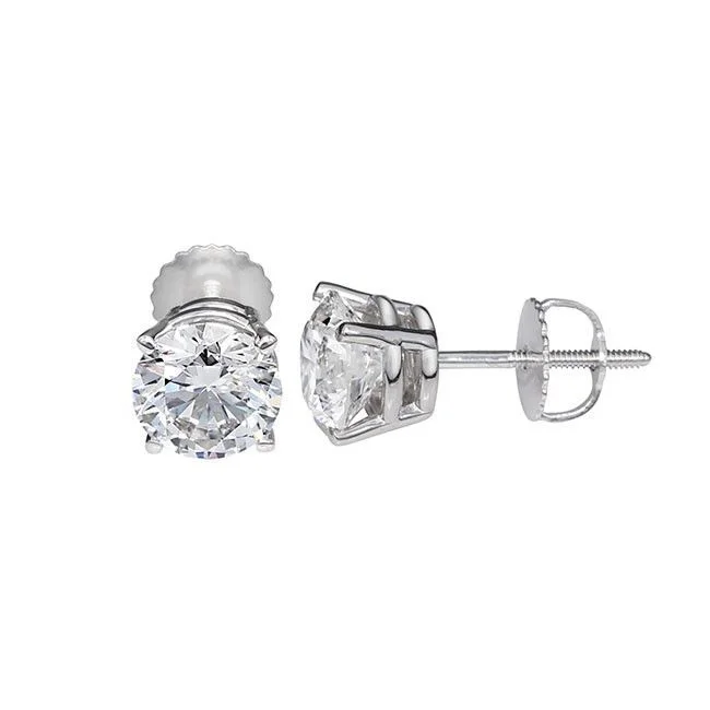 women designer hoop earrings -EcoLove 1/2 CTW Lab Grown Diamond Solitaire Earrings in 14KT White Gold