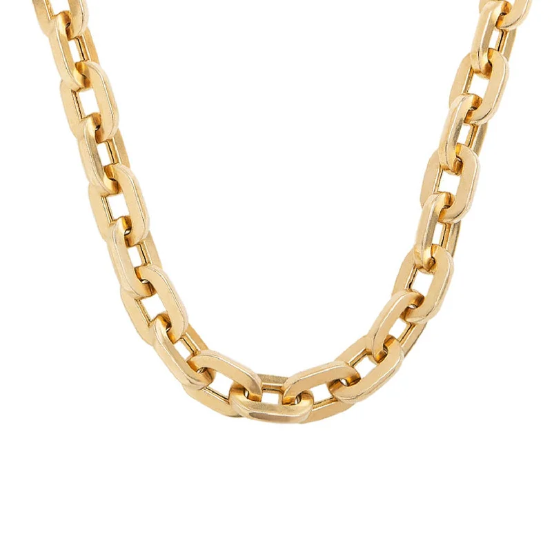 women geometric pendant necklaces -Estate 14k Extra Large Paperclip Link Chain Necklace 65.5g