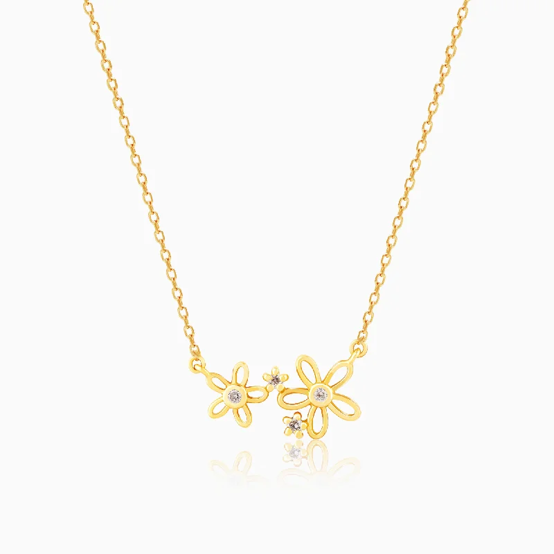 women friendship necklaces -Golden Shimmer Bloom Necklace