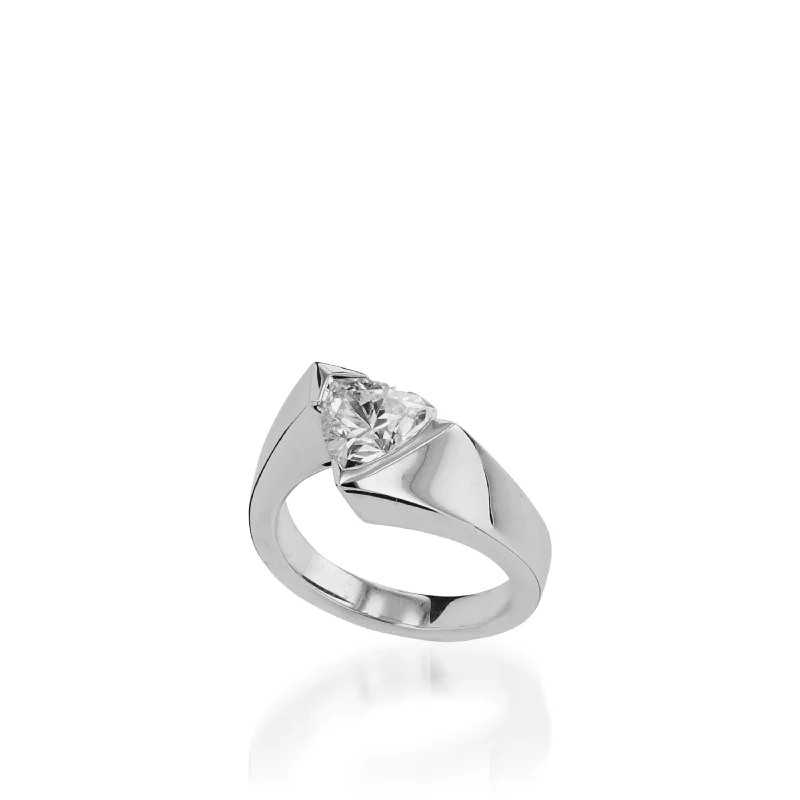 women cushion-cut engagement rings -Optica White Gold Engagement Ring