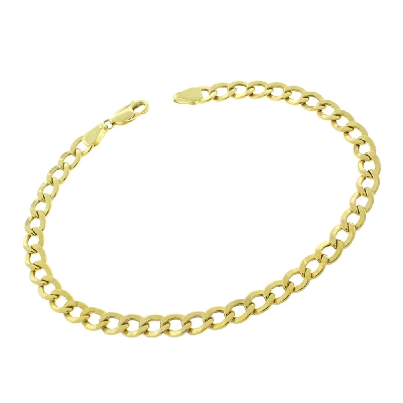 women thick bangles -10k Yellow Gold 5mm Hollow Cuban Curb Link Bracelet Chain 8", 8.5", 9"