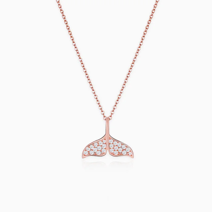 women trendy pendant necklaces -Anushka Sharma Rose Gold Dolphin Tail Necklace with Link Chain