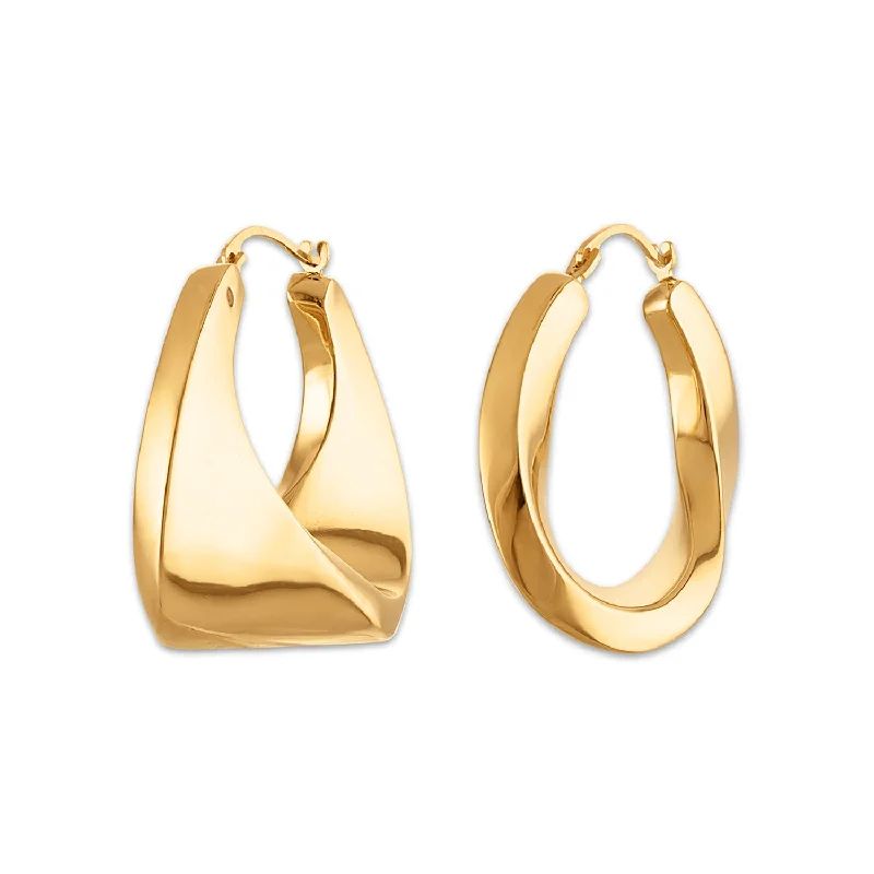 women trendy earrings -Gold Luxe Chunky Hoop Earring in 10KT Yellow Gold Over Resin