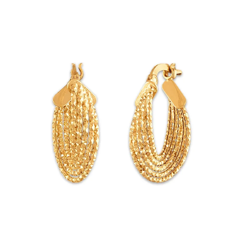 women unique earrings -10KT Yellow Gold Hoop Earrings