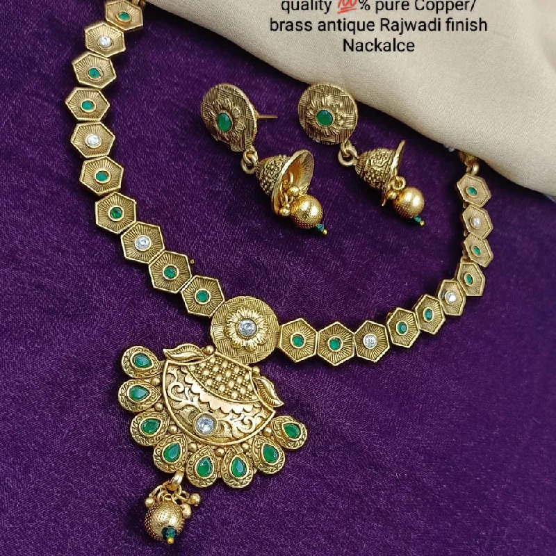 women ruby necklaces -Manisha Jewellery Pure Copper Finish Necklace Set