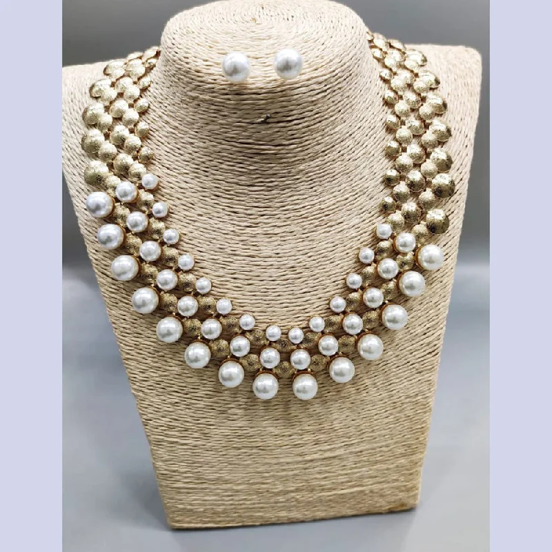 women adjustable necklaces -Pooja Bangles Pearls Necklace Set