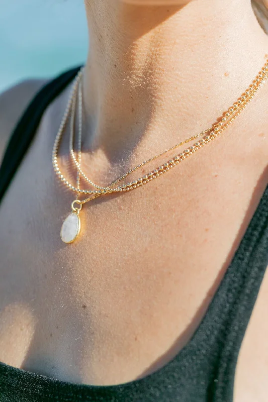 women timeless necklaces -Gold Ball Chain Necklace - Kaila