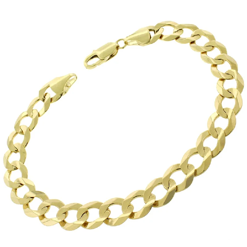 women elegant bracelets -Authentic 14k Yellow Gold 10mm Solid Cuban Curb Link Bracelet Chain 8.5", 8.75", Men & Women, In Style Designz