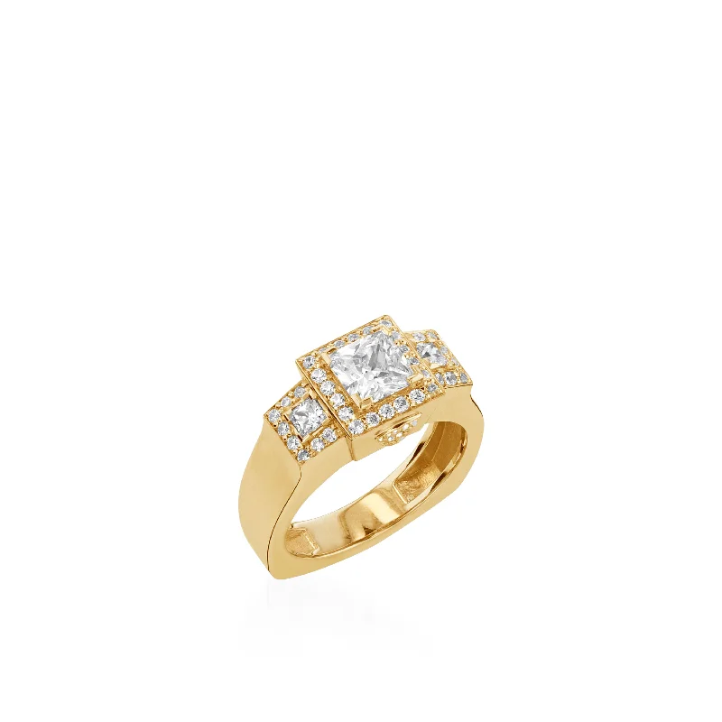 women sapphire and diamond engagement rings -Vienna Yellow Gold Engagement Ring