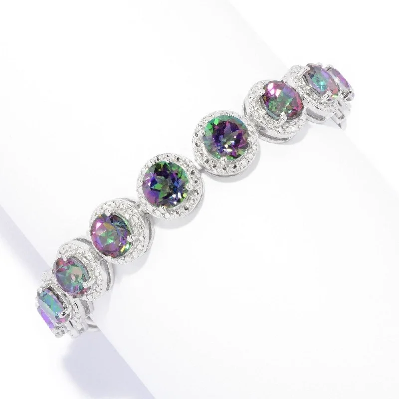 women affordable bracelets -925 Sterling Silver Mystic Topaz Bracelet