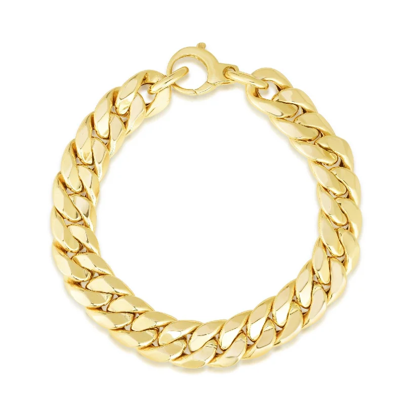 women double bangle bracelets -Joelle Curb Link s Bracelet 14K Yellow Gold 7.5 Inches