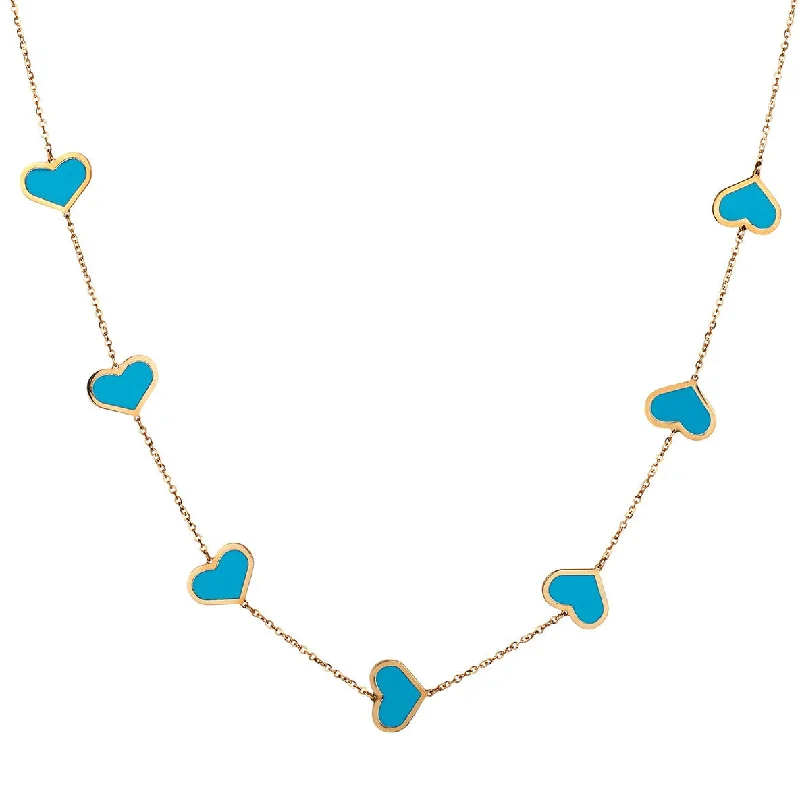 women wedding day necklaces -MULTI HEART & CHAIN NECKLACE