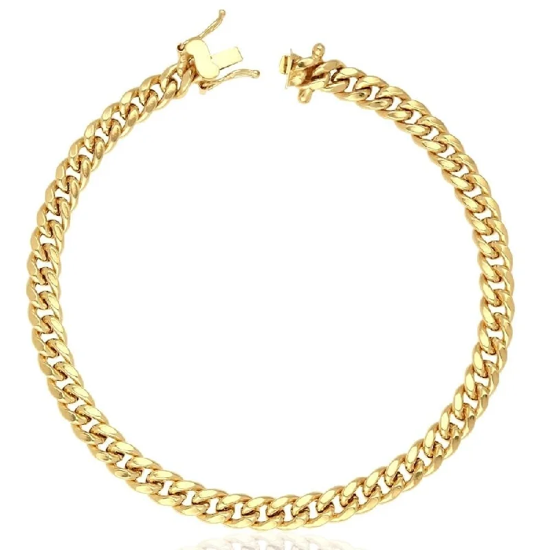 women diamond bangles -10K Yellow Gold 6MM Hollow Miami Cuban Curb Link Bracelet Chain 8.5", Gold Bracelet for Men & Women, 100% Real 10K Gold