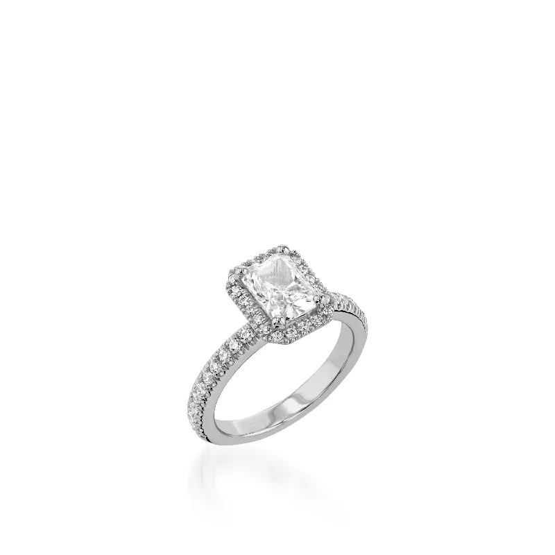 women romantic engagement rings -Majesty Radiant White Gold Engagement Ring