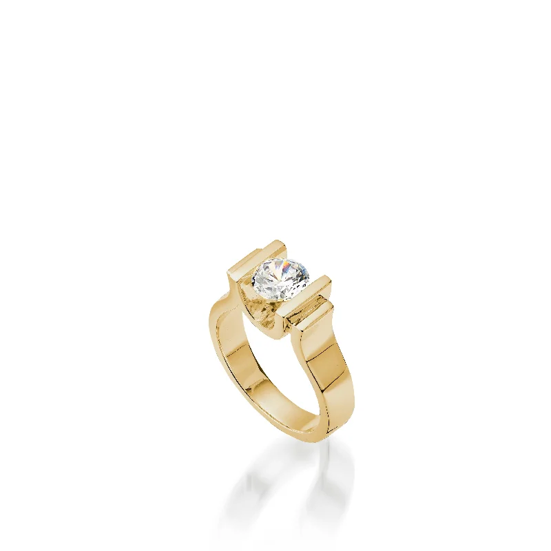 women bridal engagement rings -Unity Yellow Gold Engagement Ring