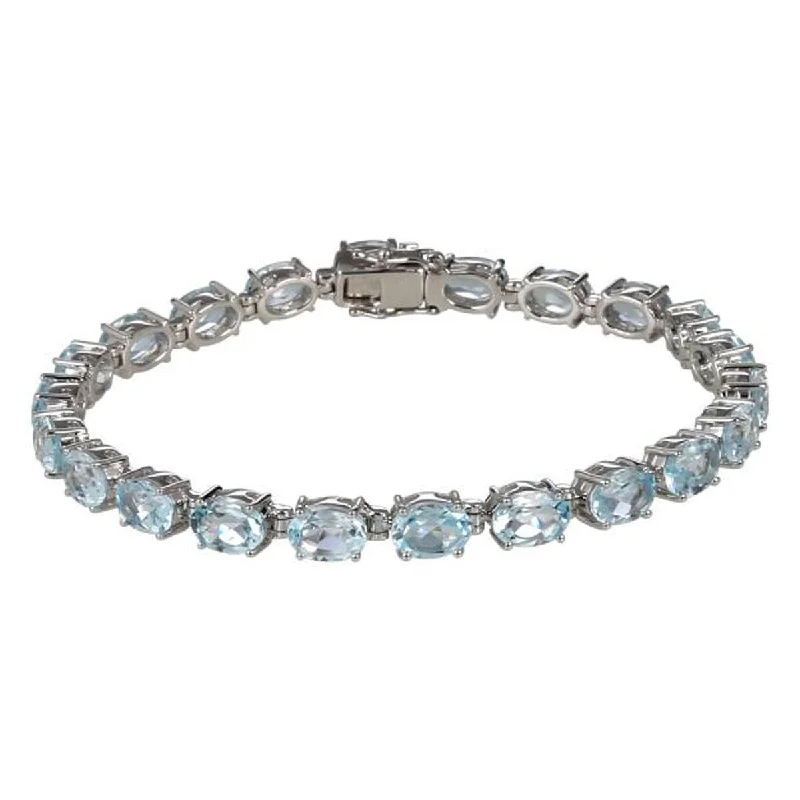 women bangles -925 Sterling Silver Sky Blue Topaz Bracelet