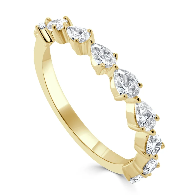 women platinum engagement rings -14k Gold & Pear-Shape Diamond Ring