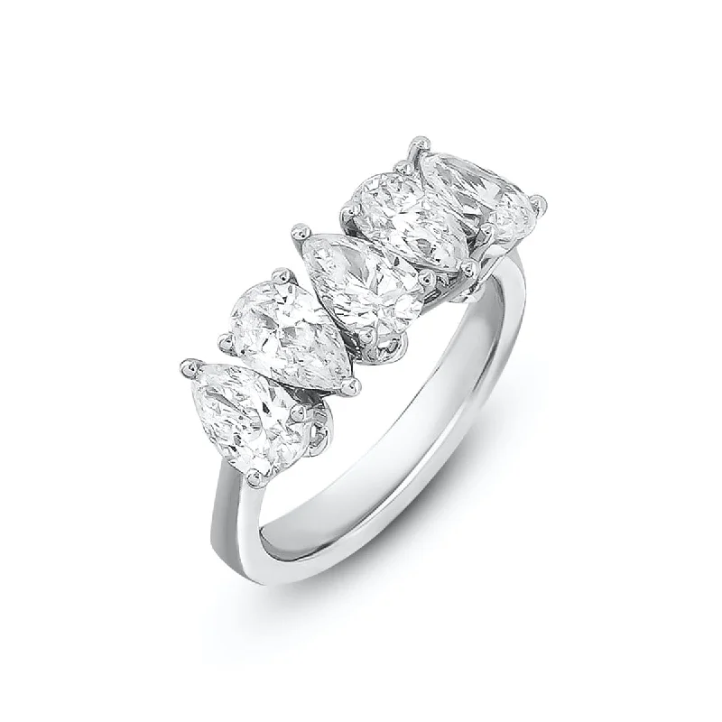 women affordable engagement rings -5 Stone Diamond Ring (1.50 Ctw.) Pear Shape