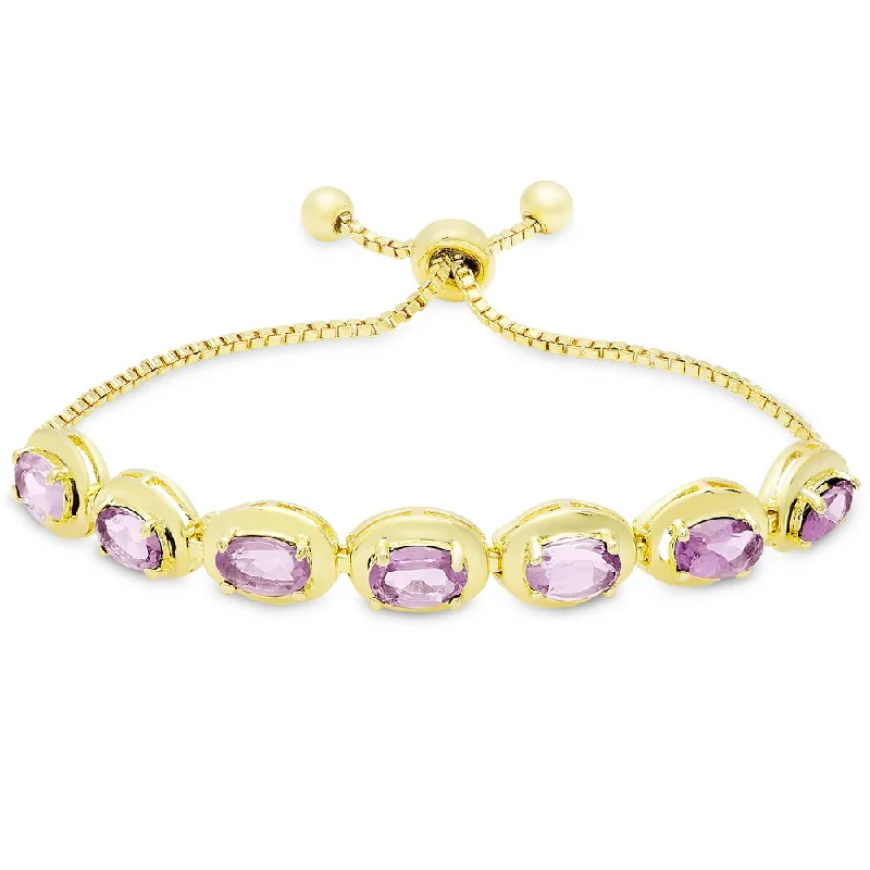 women adjustable bangles -Dolce Giavonna Gold Overlay Gemstone Oval Adjustable Slider Bracelet