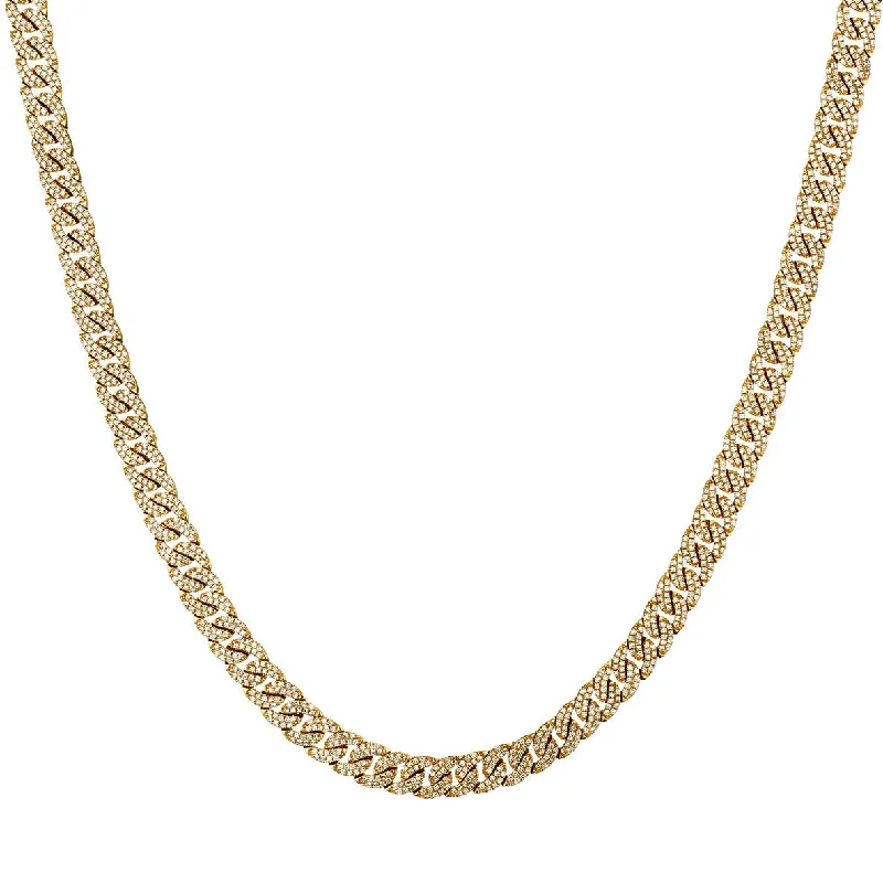 women luxury designer necklaces -FLAT DIAMOND CURBLINK NECKLACE