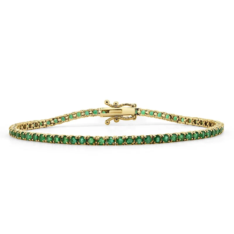 women affordable bracelets -Joelle Gemstone Bracelet Tennis 14K Gold Choice of Emerald & Sapphire