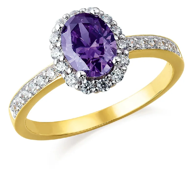 women wedding ring sets -Tru-Amethyst Cincature Ring