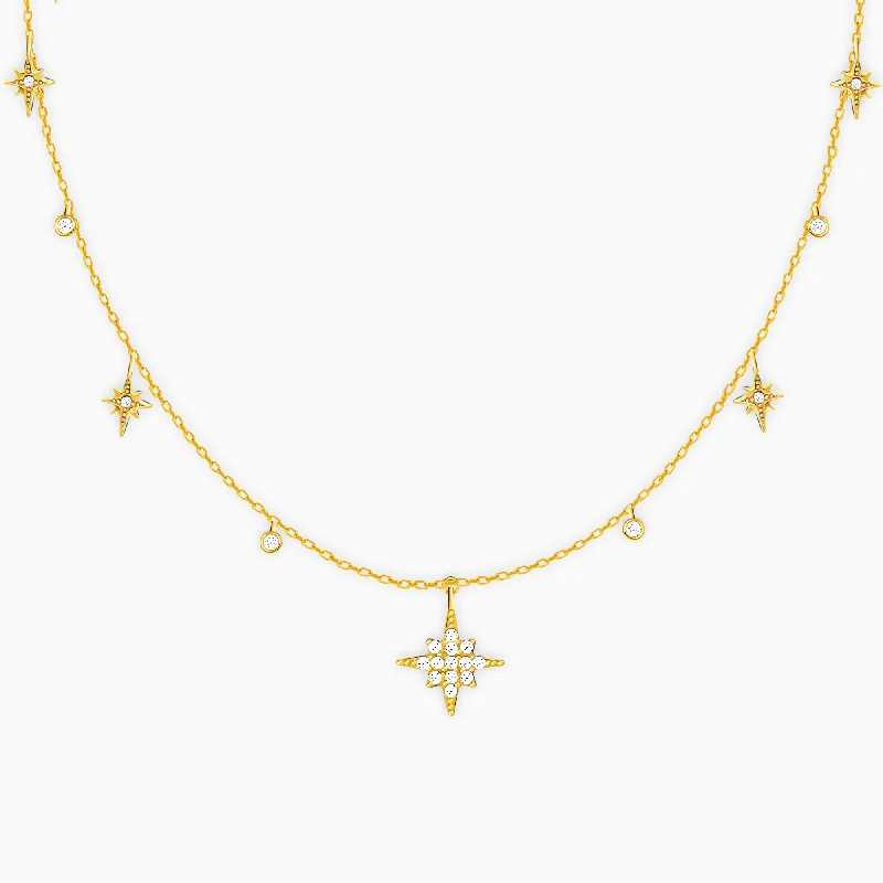 women gold necklaces -Golden Constellation Drop Necklace