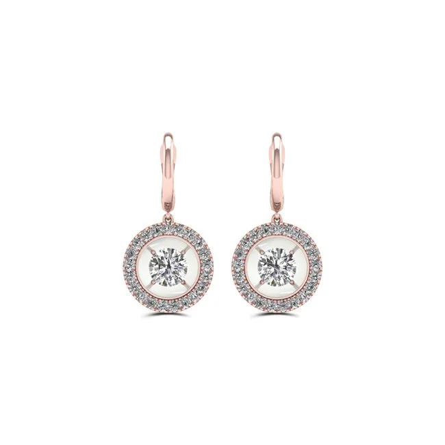 women modern earrings -1/3 CTW Diamond Drop & Dangle Earrings in 10KT Rose Gold