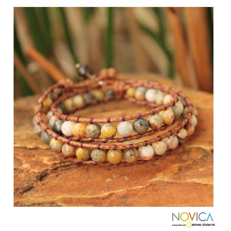 women customized bangles -Handmade Jasper and Quartz 'River Mystique' Bracelet (Thailand)