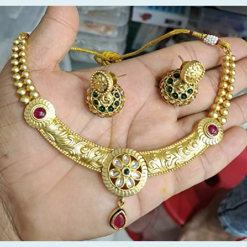 women adjustable necklaces -Manisha Jewellery Gold Plated Necklace Set