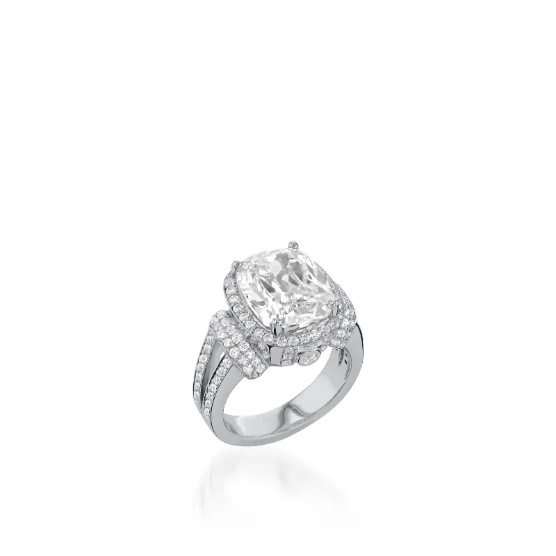 women custom engagement rings -Theodora Elite White Gold Diamond Ring